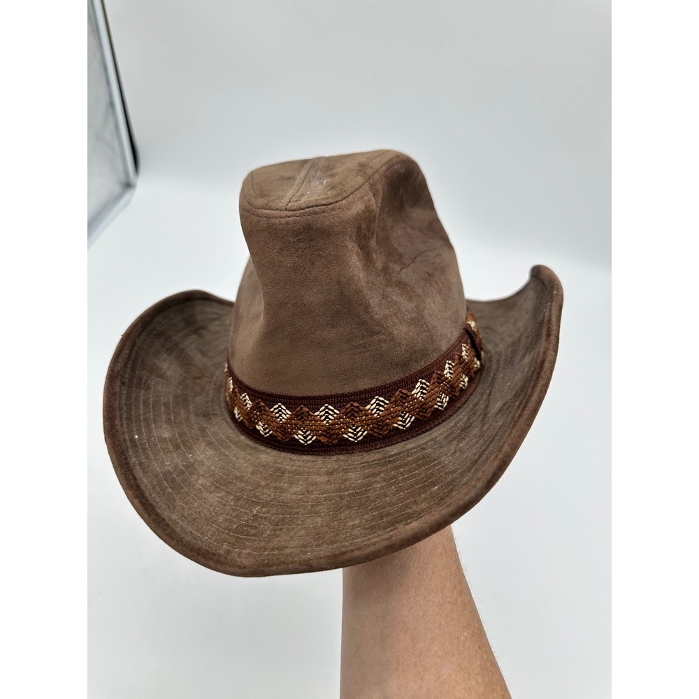 VTG Boot Hill Cowboy Hat 70s Western Woven Band Brown Medium 6 3/4-8 7/8